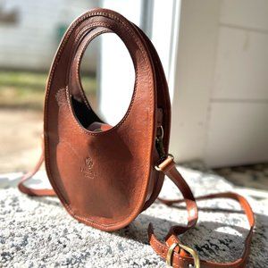 Medici of Florence Leather Brown Crossbody Bag
